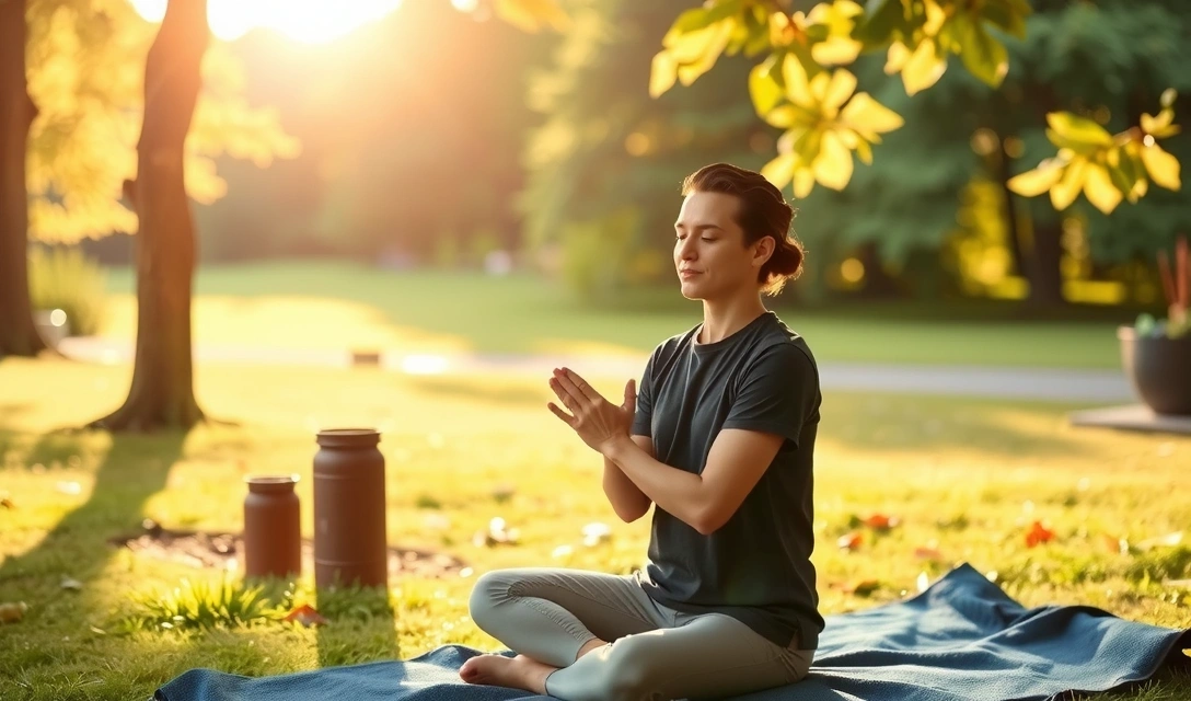 Zdjęcie przedstawiające osobę medytującą lub ćwiczącą jogę